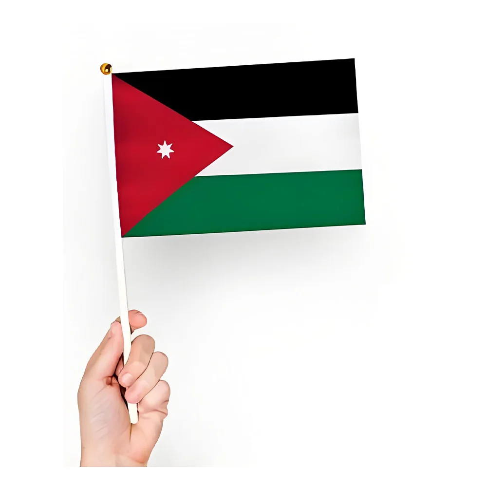 Bandera de Jordania en poliéster con palo plástico - imagen 4