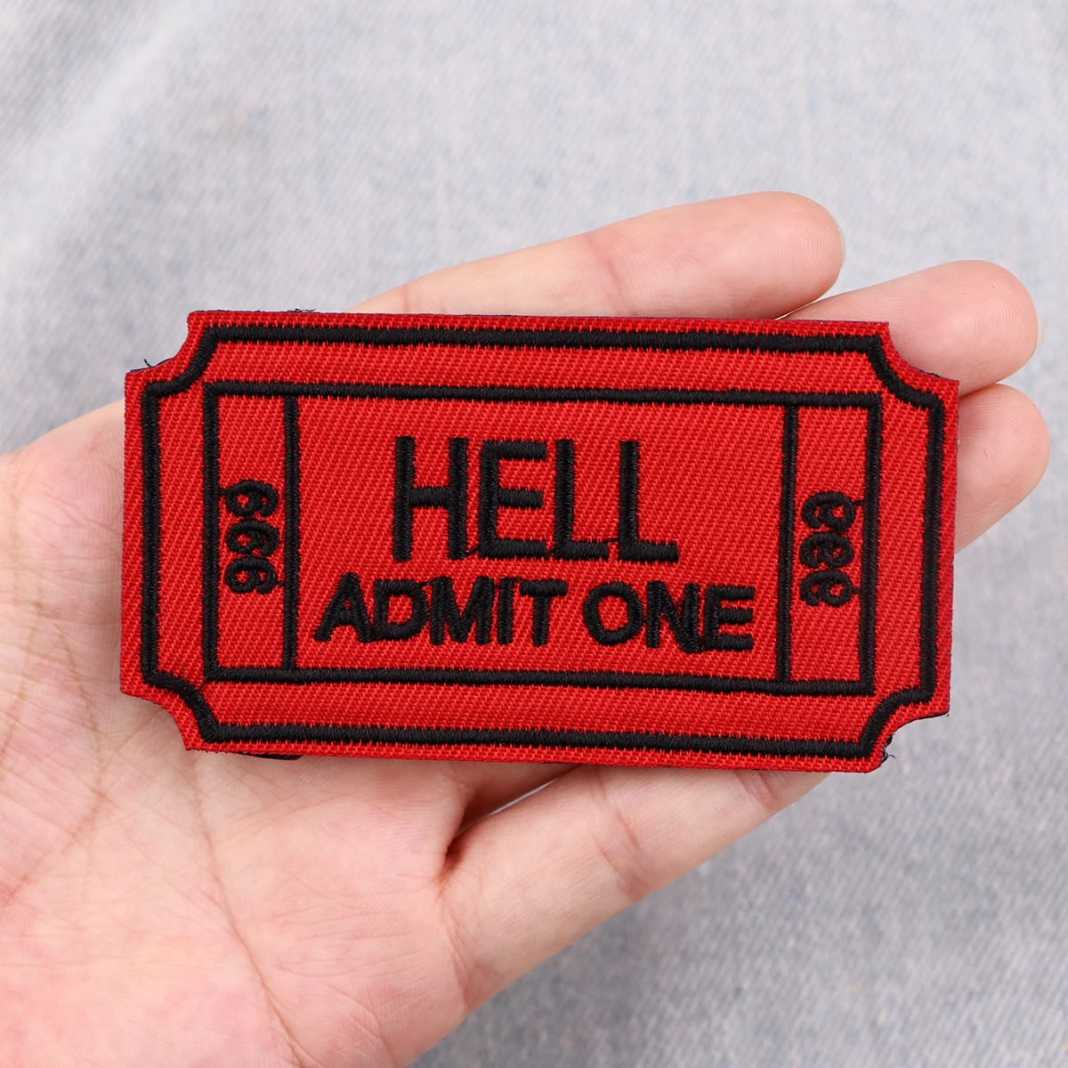 Parche bordado entradas rojas – Insignia táctica para coser chaqueta