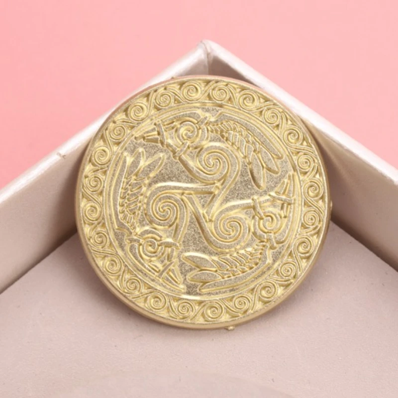 Broches esmaltados dorados símbolo nórdico bohemio para cazadora - imagen 5