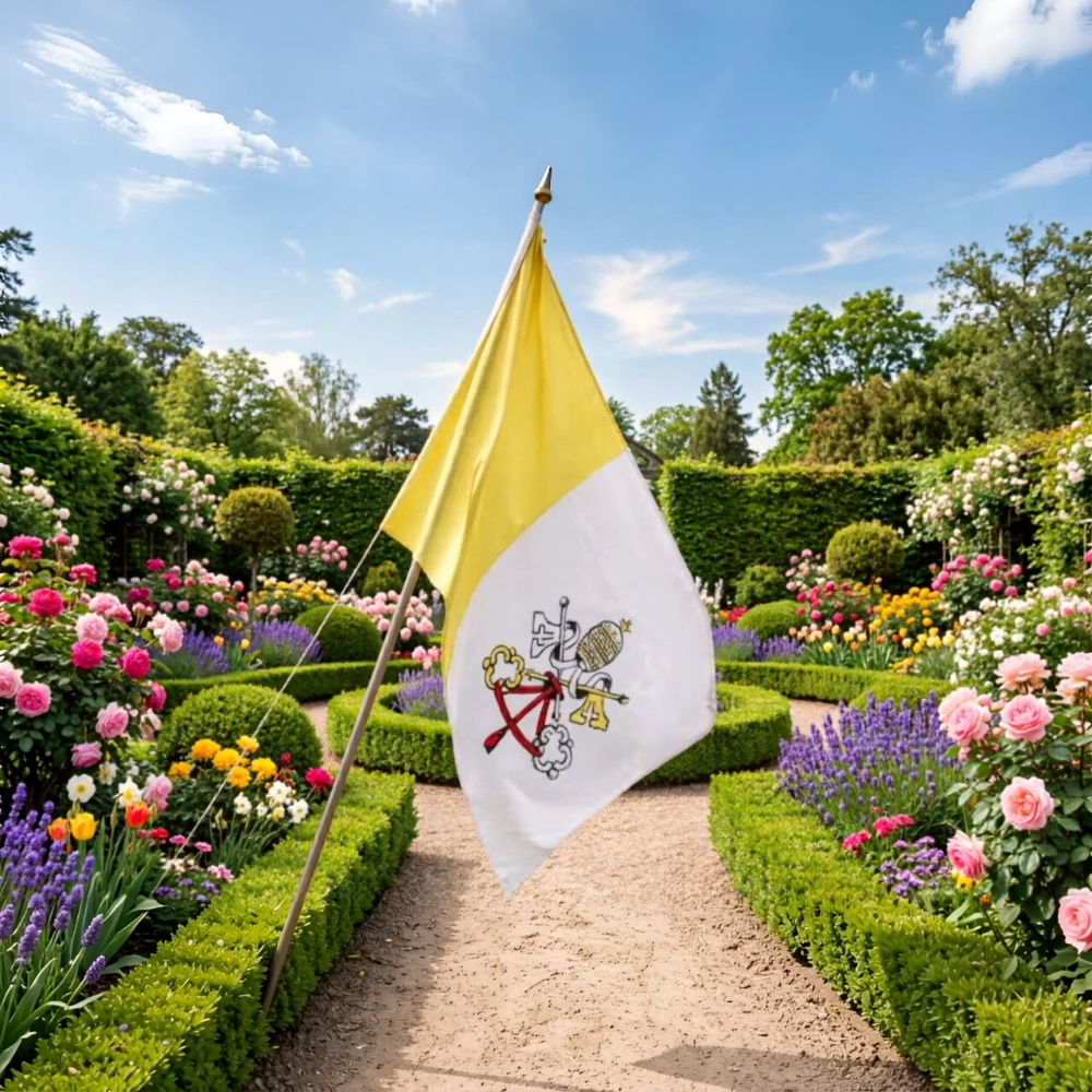 XIANGYING Bandera del Vaticano de poliéster para decoración del hogar - imagen 3