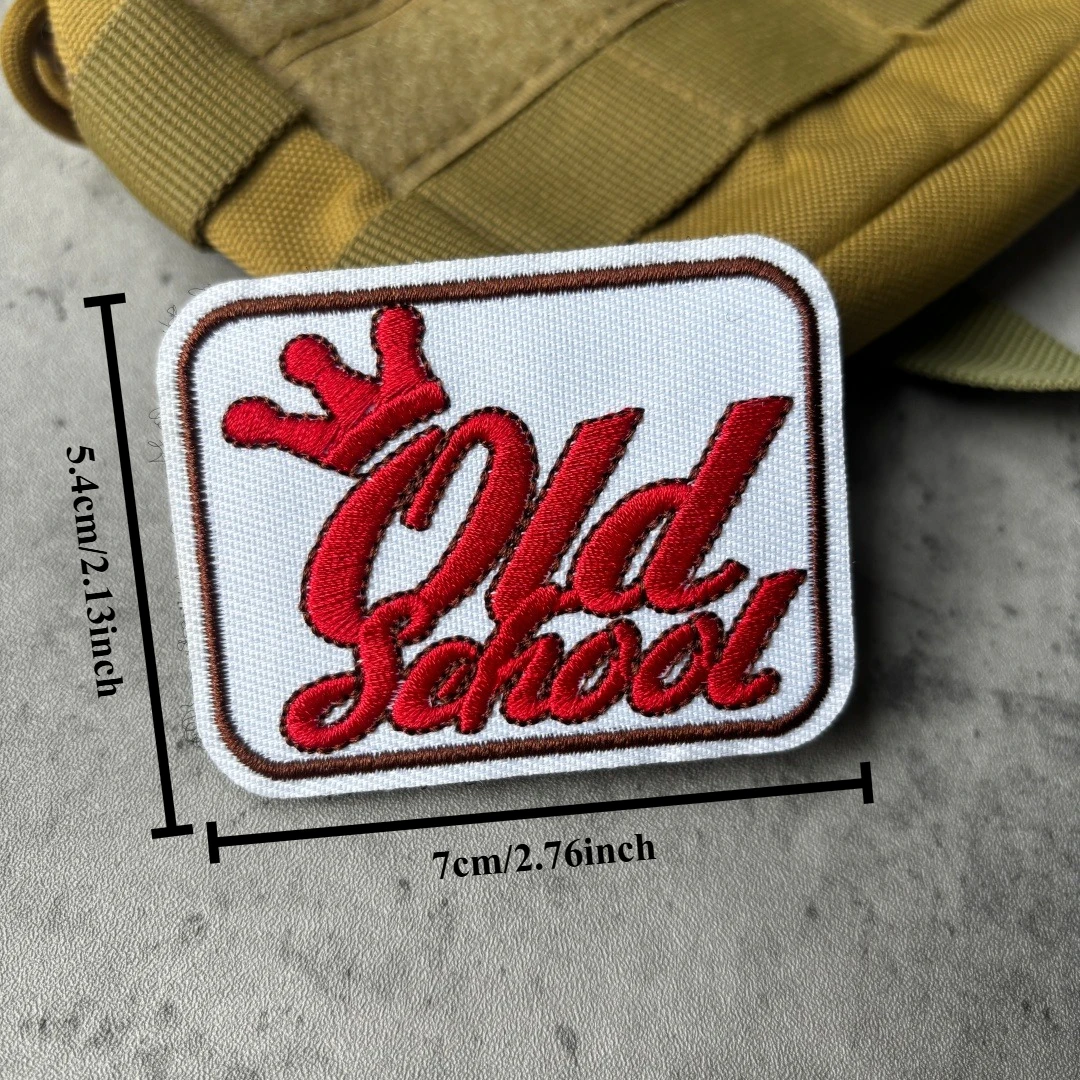 Parche bordado velcro gancho y bucle corona vintage para táctica - imagen 3