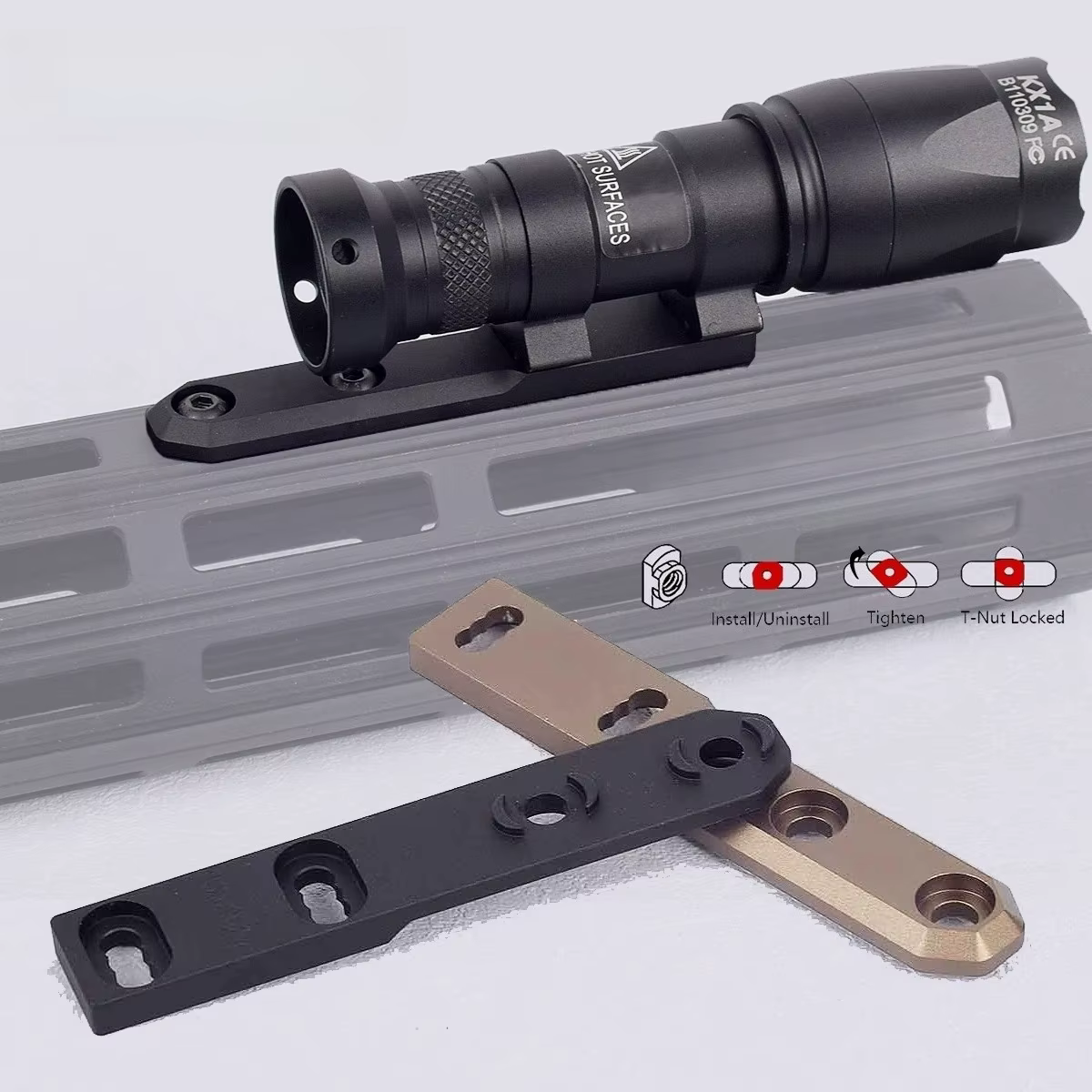 Soporte linterna ARIS SureFire M-Lok Keymod rail táctico encoding="UTF-8" /> - imagen 5
