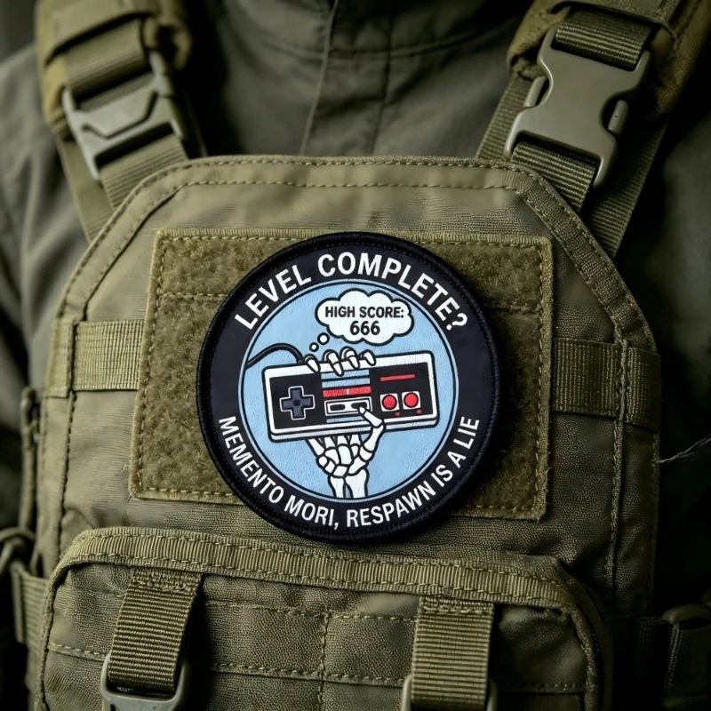 Parche táctico gaming esqueleto controlador – Velcro para mochila y brazaletes militares - imagen 4