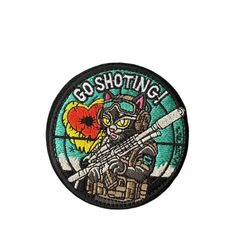 Parche táctico bordado gato camuflaje con gancho y bucle - imagen 4
