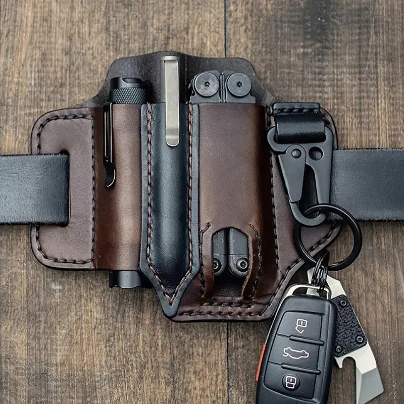 Funda de cuero para herramienta multifunción de caza - vista frontal