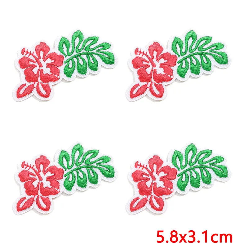 Parche bordado termoadhesivo hawaiano flor y chica feliz para ropa - imagen 4