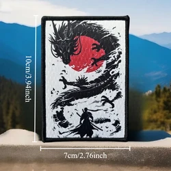 Parche táctico samurái dragón japonés – Insignia MOLLE Velcro