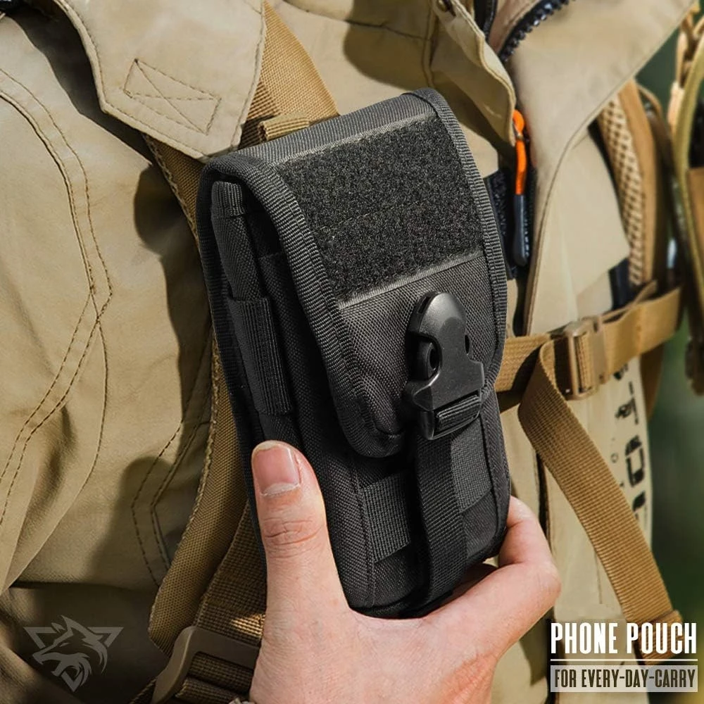 Funda táctica MOLLE para teléfono EDC con organizador de tarjetas