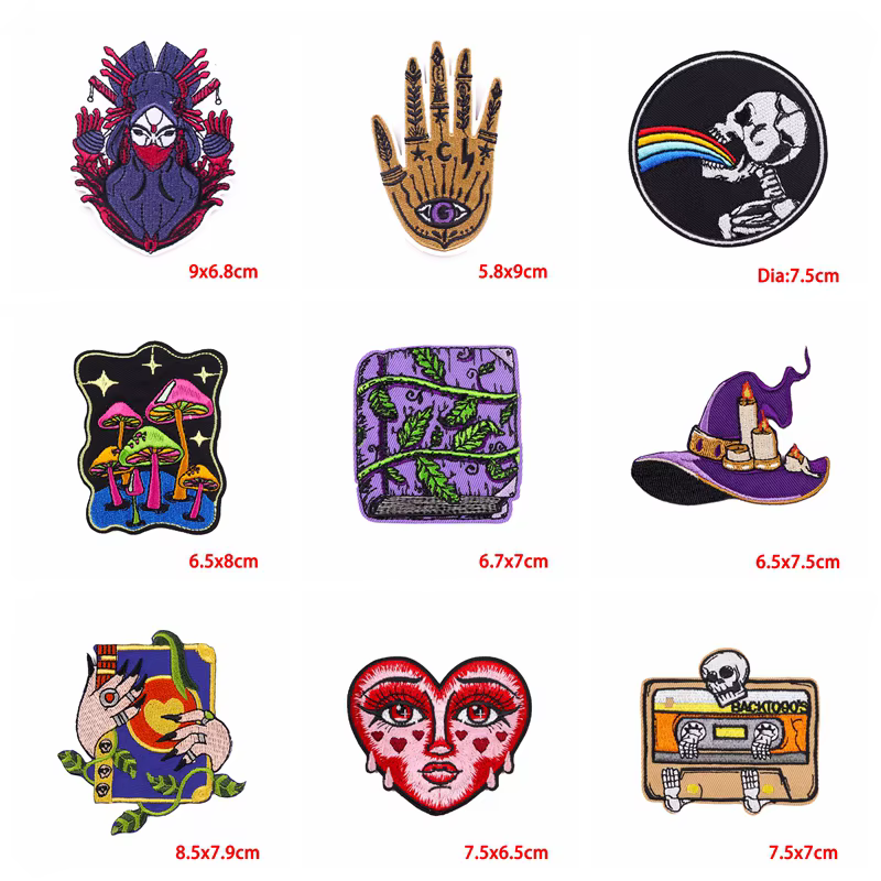 Parche táctico bordado calavera punk termoadhesivo para ropa - imagen 3