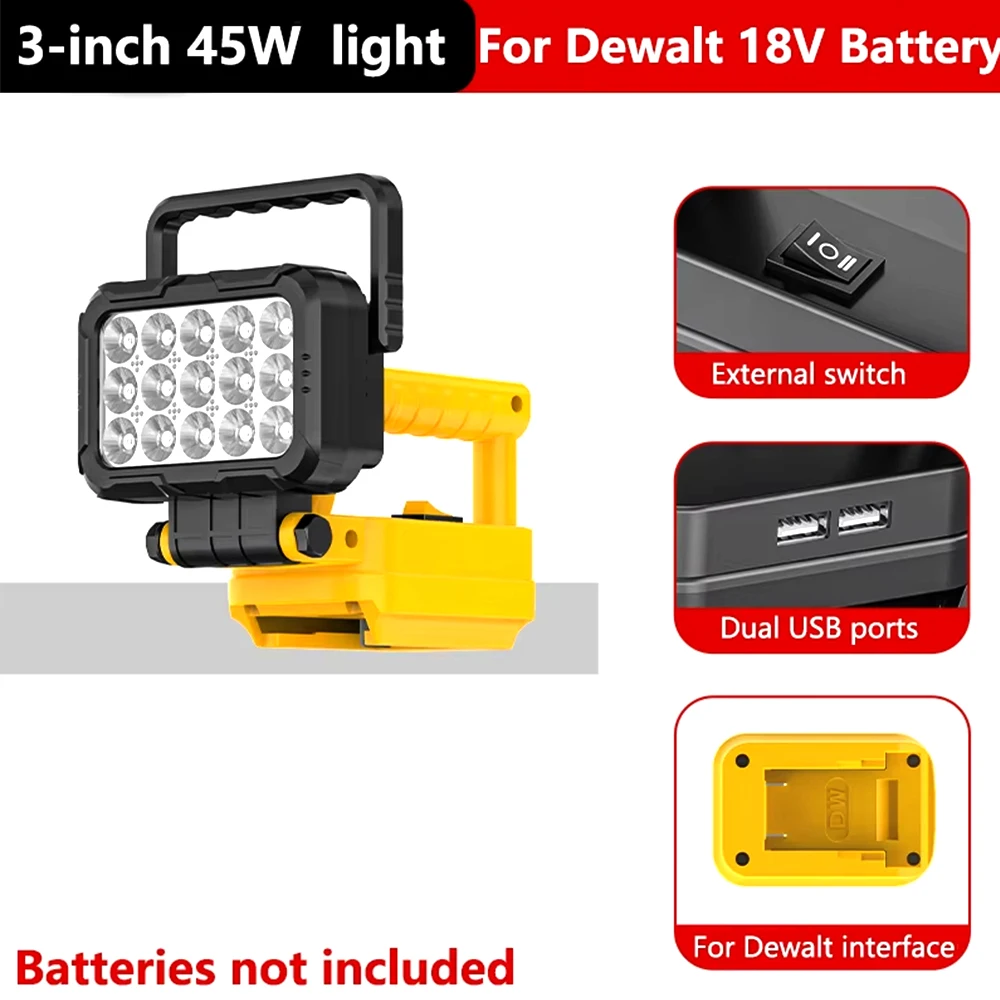 Dewalt linterna LED portátil para baterías con USB dual - imagen 4