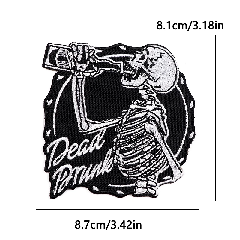Parche termoadhesivo punk esqueletos y corazón roto para ropa - imagen 2