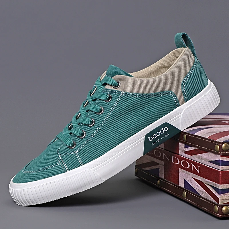 Zapatos de lona hombre con cordones transpirables ligeros suela suave - imagen 4