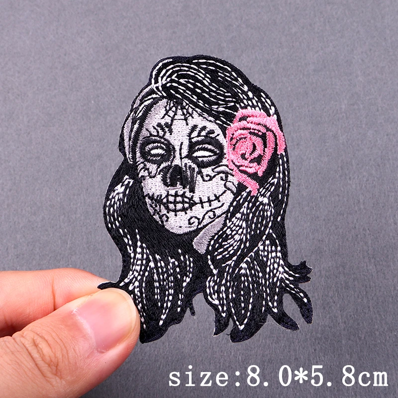 Parche bordado calavera Grim Reaper táctico termoadhesivo - imagen 4