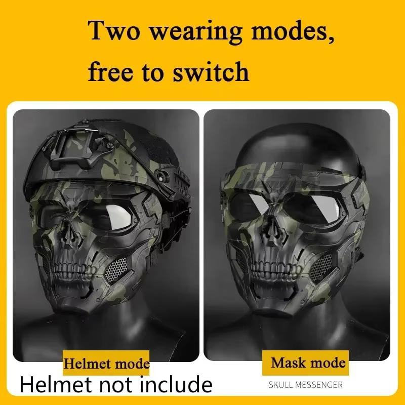 Máscara facial táctica calavera ripstop airsoft paintball MOLLE - imagen 5