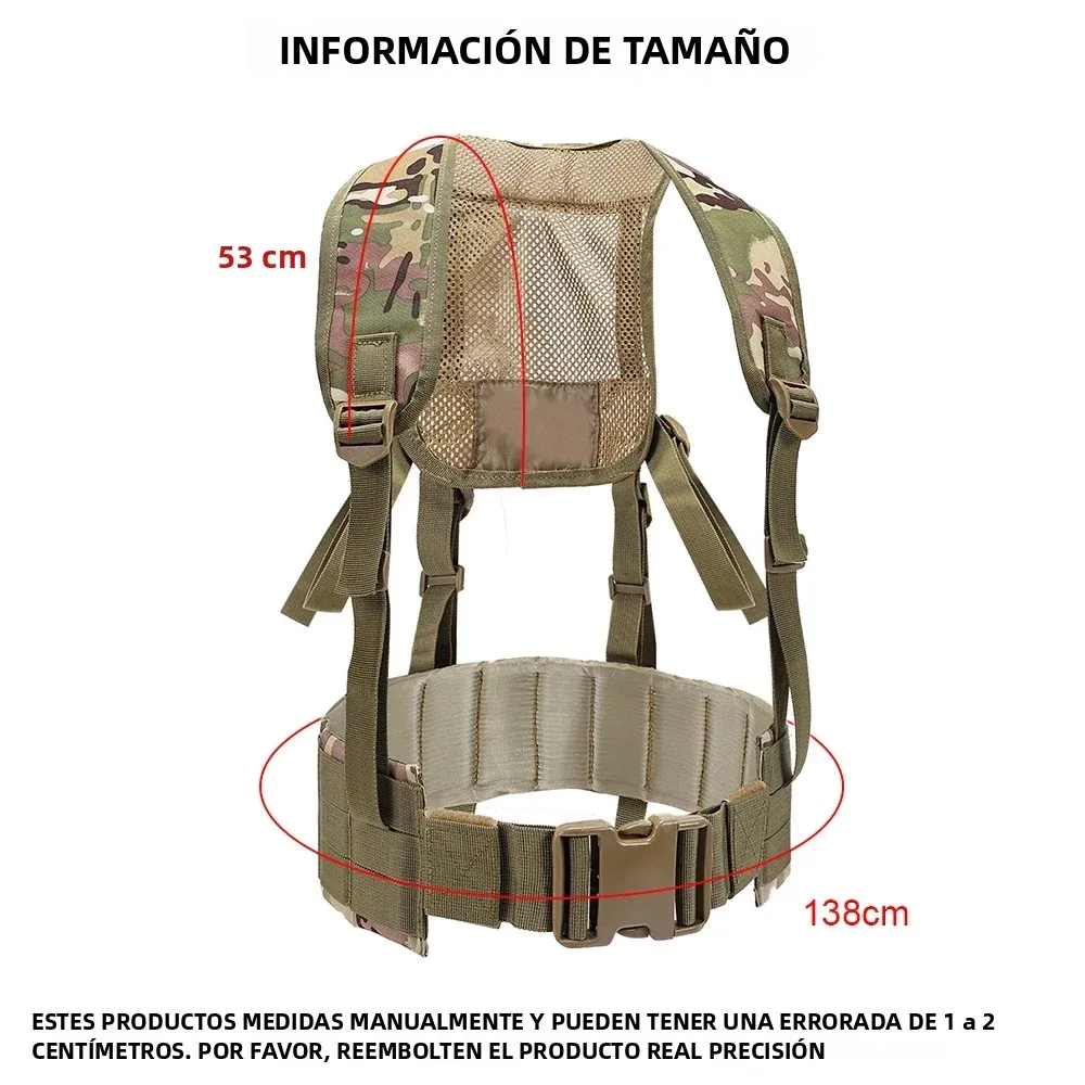 Chaleco táctico MOLLE con cinturón H acolchado Airsoft caza - imagen 3