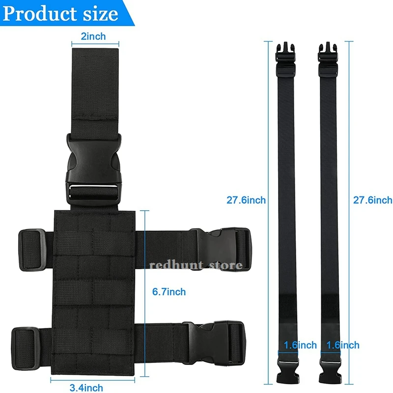 Funda MOLLE para muslo – Pistolera táctica regulable paintball - imagen 3