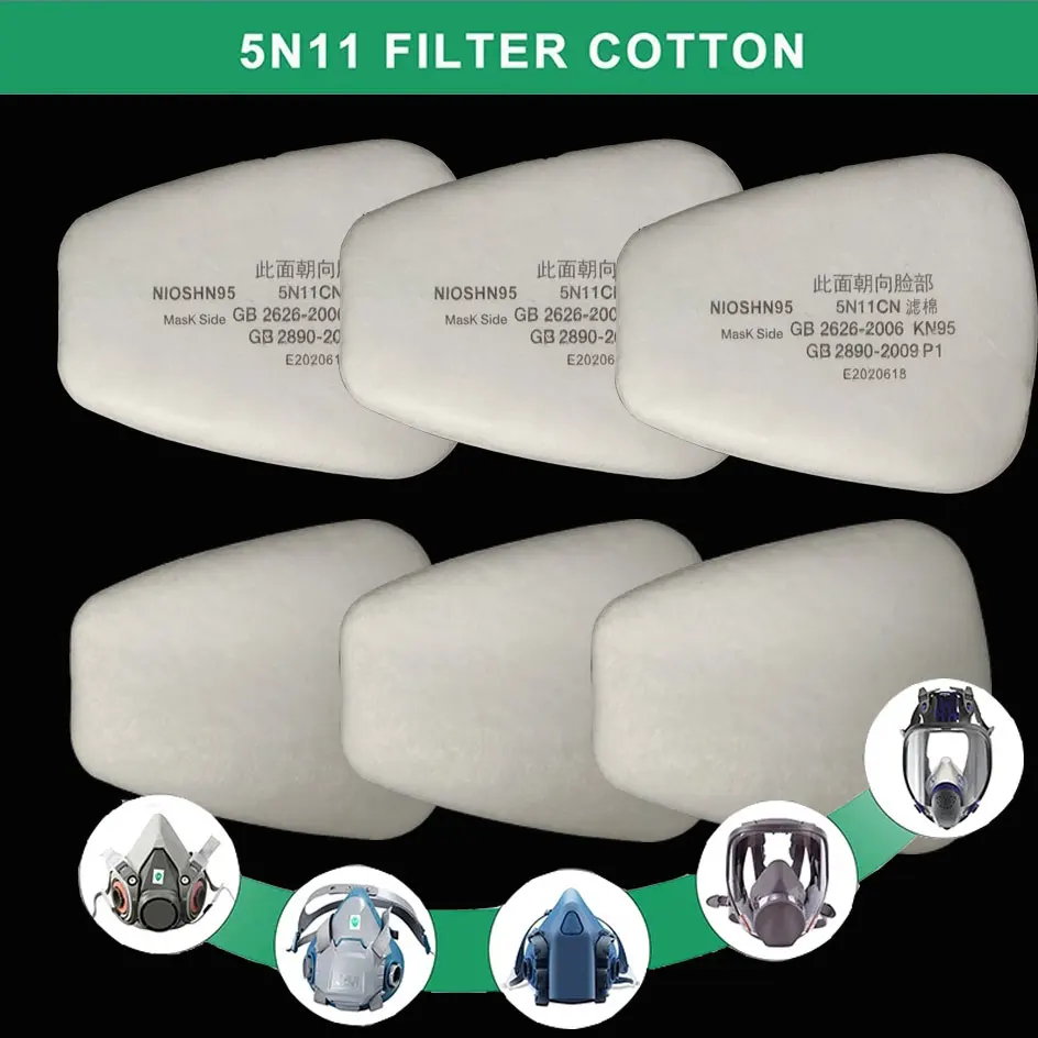 Filtro de repuesto para mascaras 3M 6200/6800 - algodon, polvo, 5N11