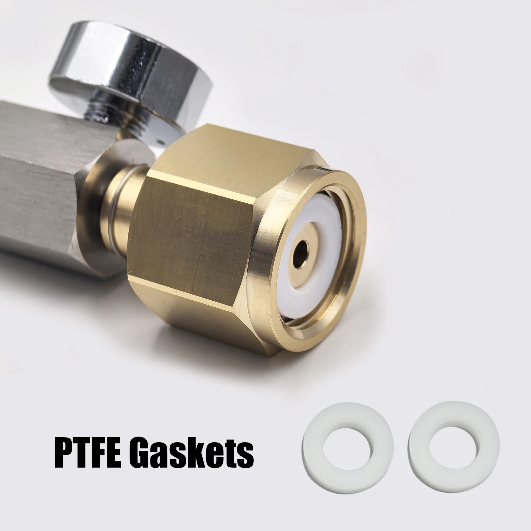 Adaptador CO2 con válvula de cierre para manguera y conector - imagen 4