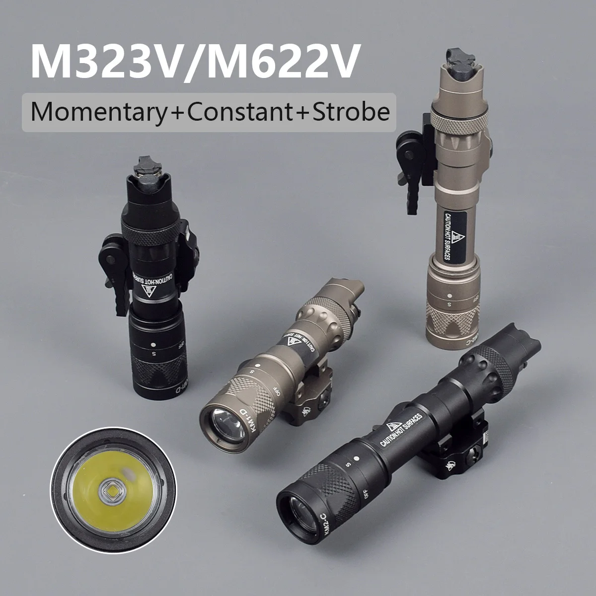 Linterna táctica Surefire M600B de aluminio con botón de presión