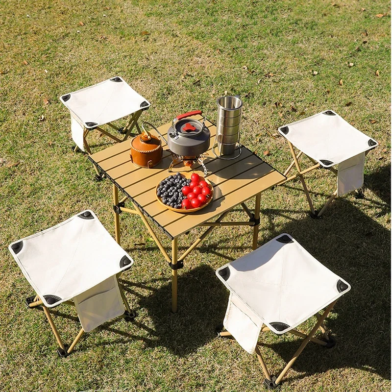 Taburete camping plegable compacto ligero con soporte robusto - imagen 5