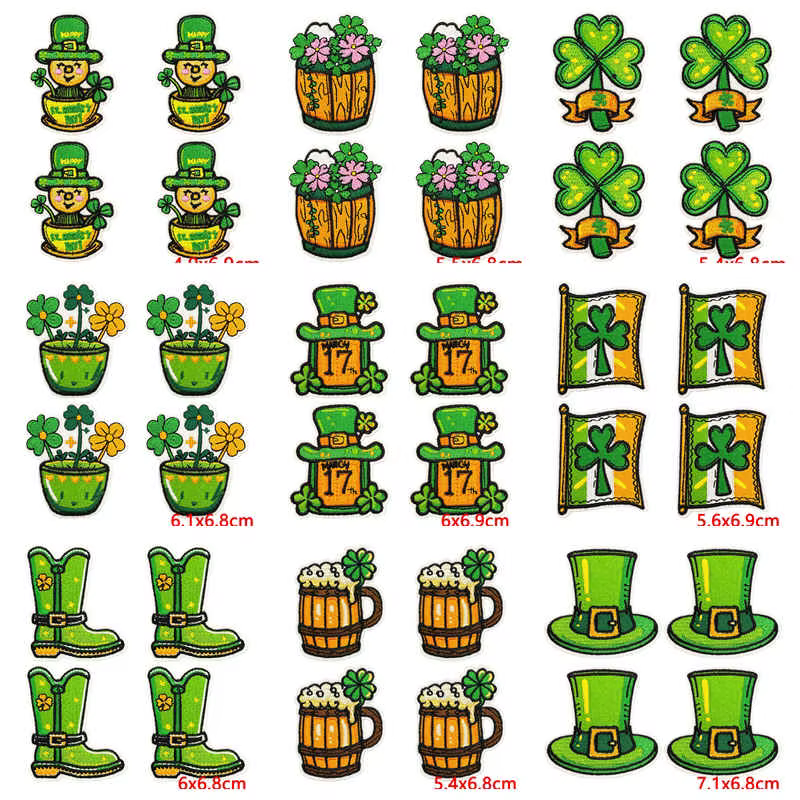 Parche termoadhesivo trébol San Patricio para ropa y manualidades - imagen 4