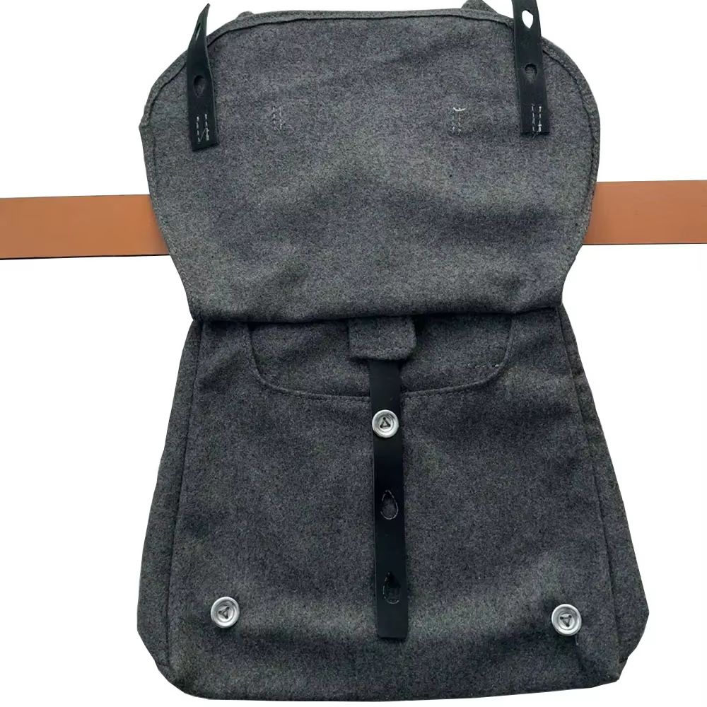 Kit correa en Y cuero vaca réplica WWII alemán – Bolsa pan + cinturón - imagen 4