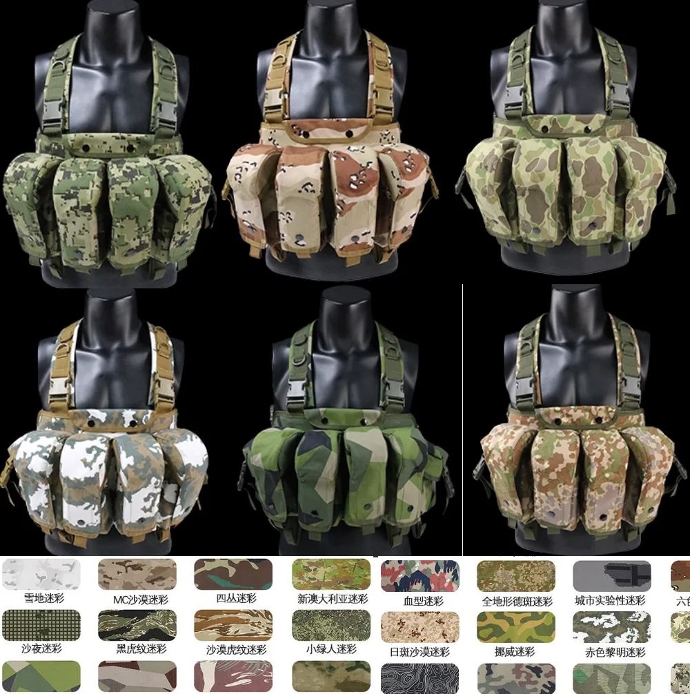 Chaleco táctico MOLLE camuflaje mexicano Airsoft ligero AK - imagen 4