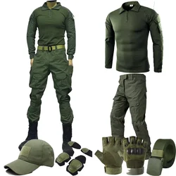 Uniforme táctico verde cargo resistente desgaste para hombre Airsoft