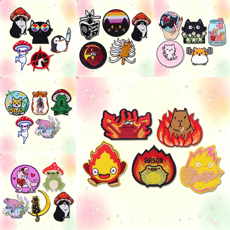 Parche bordado animales llama gato pato – para personalizar chaqueta - imagen 3