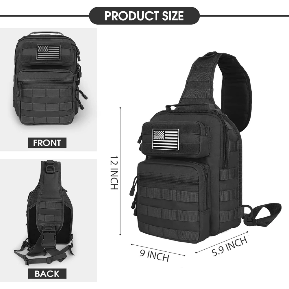 Rover bandolera táctica MOLLE EDC, bolso de pecho asalto - imagen 2