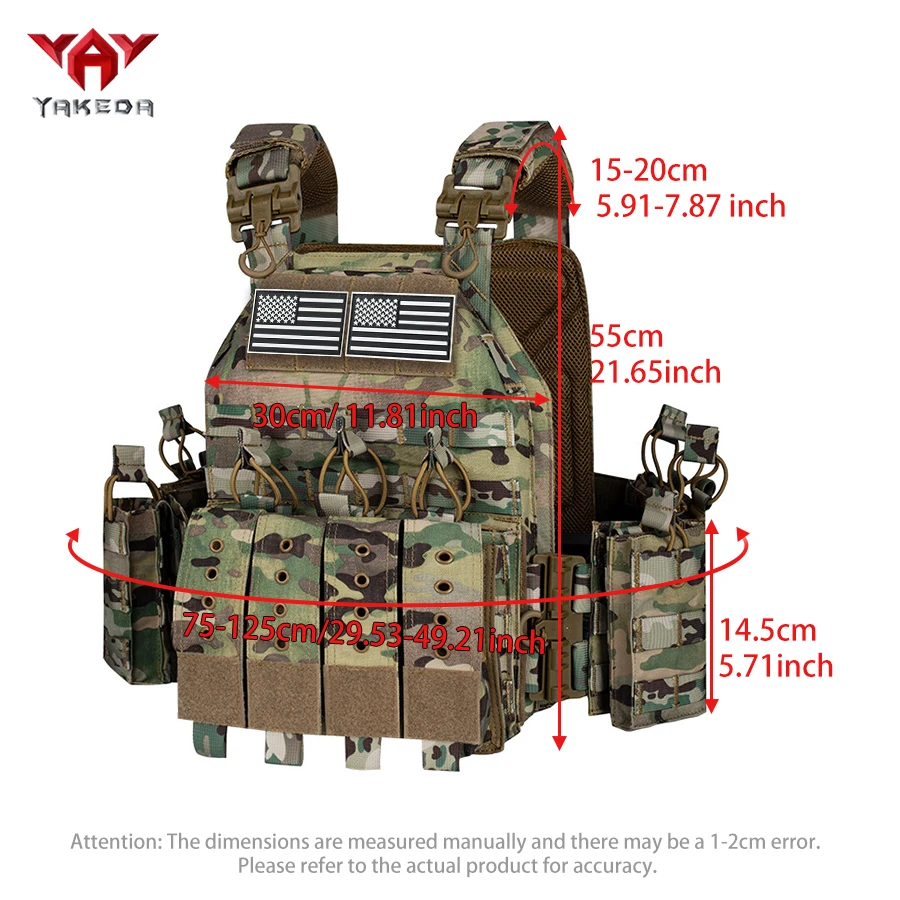 YAKEDA chaleco táctico MOLLE desmontaje rápido para exteriores - imagen 2