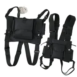 Chest rig táctico negro estilo urbano - bolso de pecho funcional