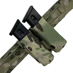 Porta-revistas táctico doble para pistola 9MM con clip MOLLE
