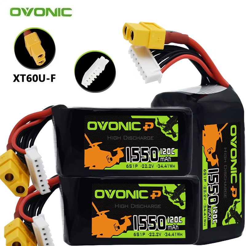 Batería LiPo 6S 22,2V 1550mAh para dron FPV de carreras - capacidad