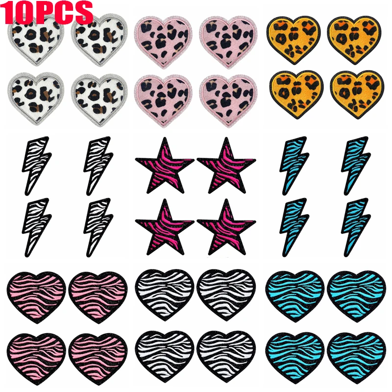 Parches termoadhesivos con estampado cebra/leopardo y motivos decorativos