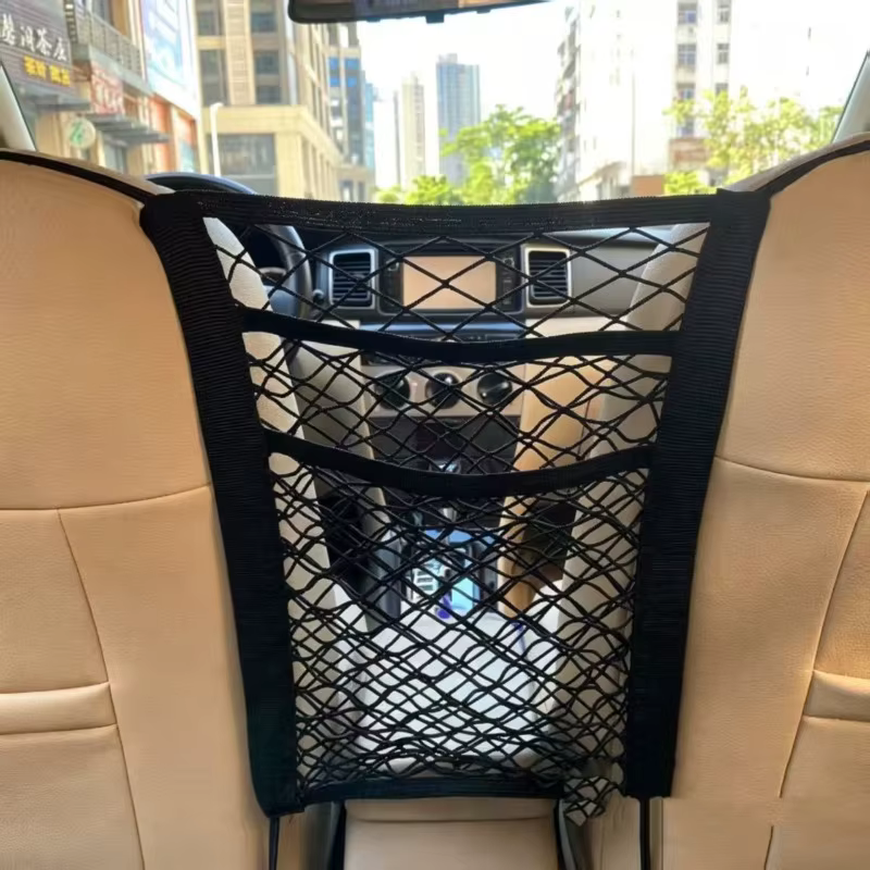 Bolsa de malla doble capa en el coche