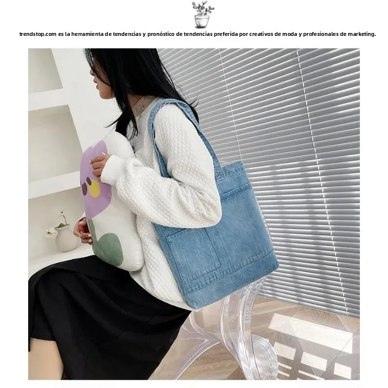 Bolso táctico de lona denim para mujer, bandolera casual resistente - imagen 5