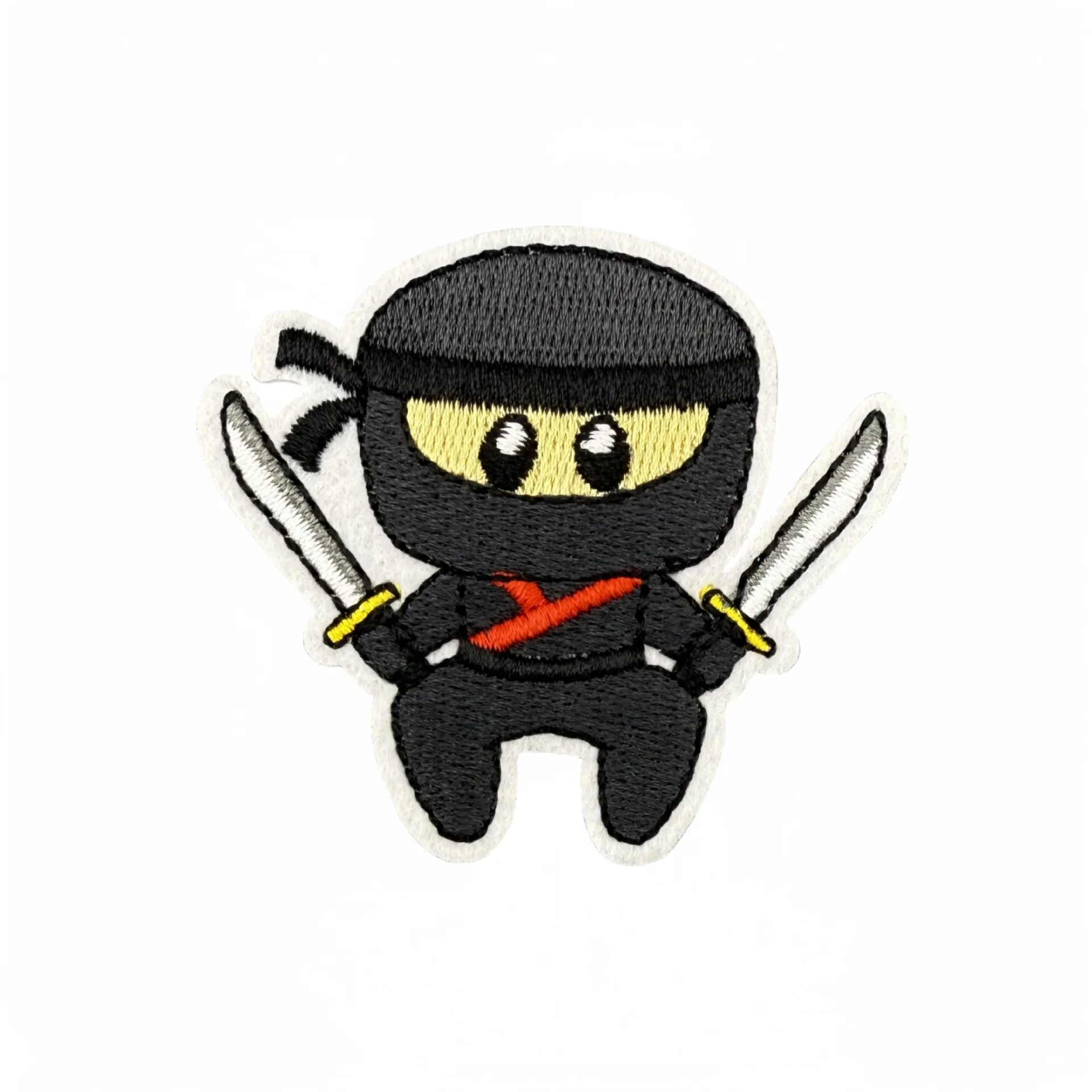 Parche bordado termoadhesivo ninja katana negro para ropa - imagen 4