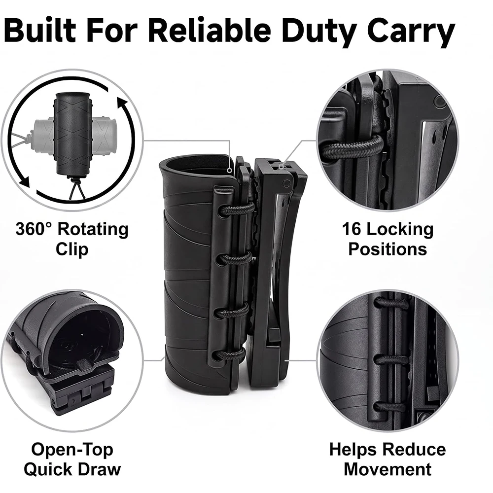Funda táctica giratoria para linterna de cinturón de servicio - imagen 4
