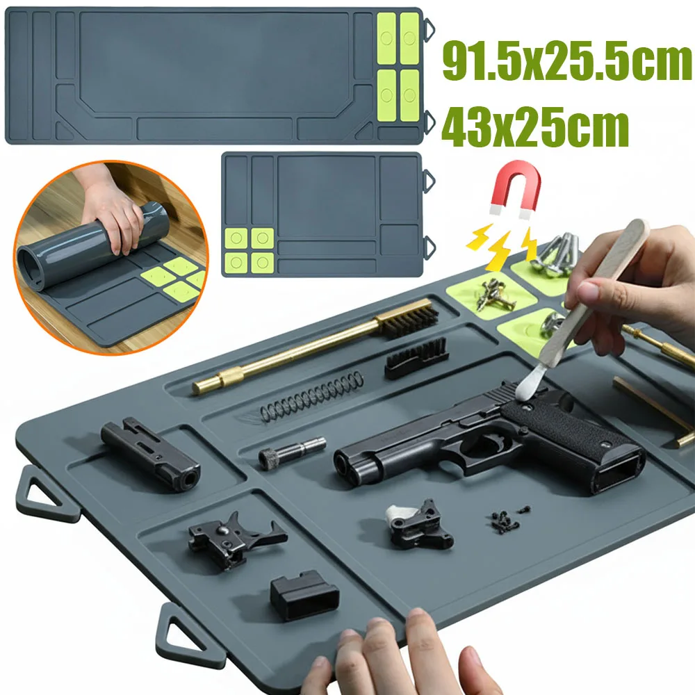 Alfombrilla de goma para limpieza y mantenimiento de armas