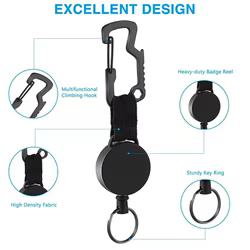 Porta credenciales EDC extensible con abridor de botellas y llavero
