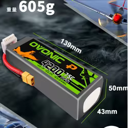 Batería LiPo Ovonic para quadricóptero dron FPV RC con XT60