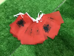 Cadena de banderines Albania para exterior e interior, poliéster