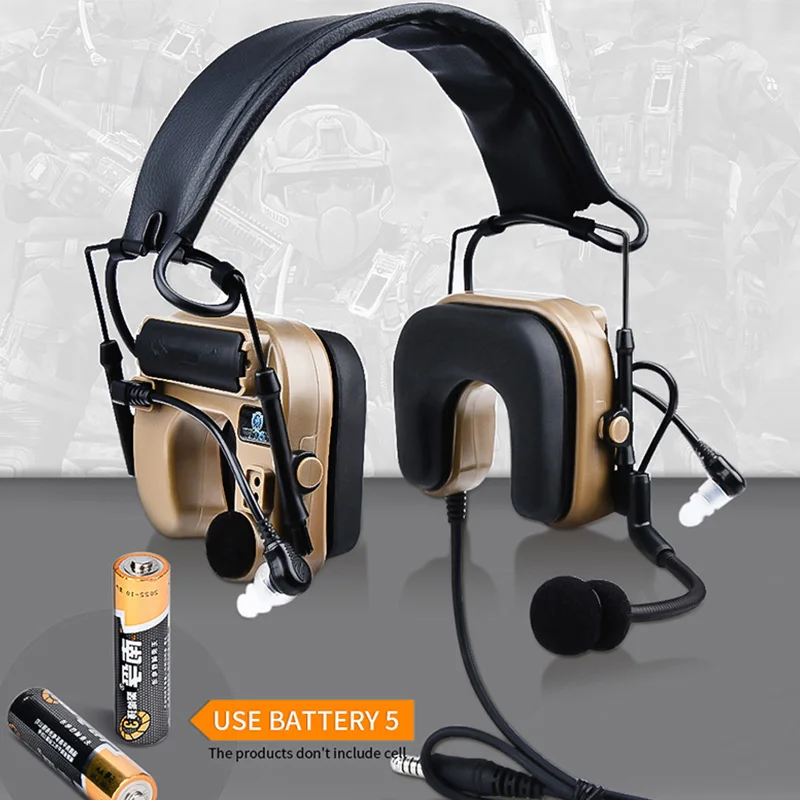 Auriculares tácticos WADSN Com IV protección auditiva cancelación ruido - imagen 5