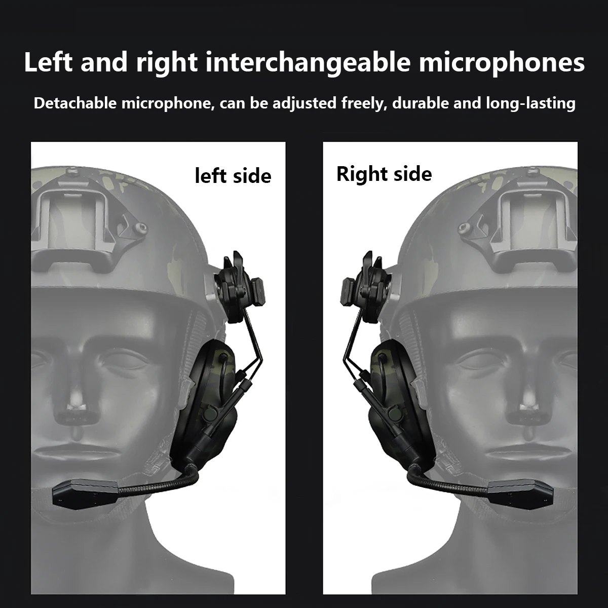 Auriculares tácticos Gen5 para casco, plegables con PTT rápido