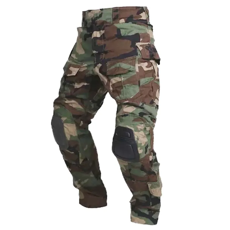 Pantalones tácticos camuflaje con rodilleras ripstop para combate