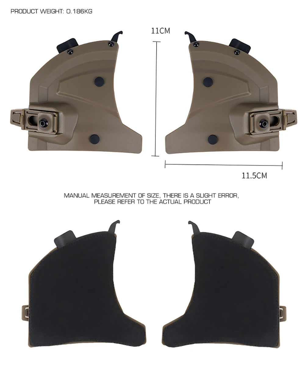 Detalle de ajuste de las orejeras sobre el casco