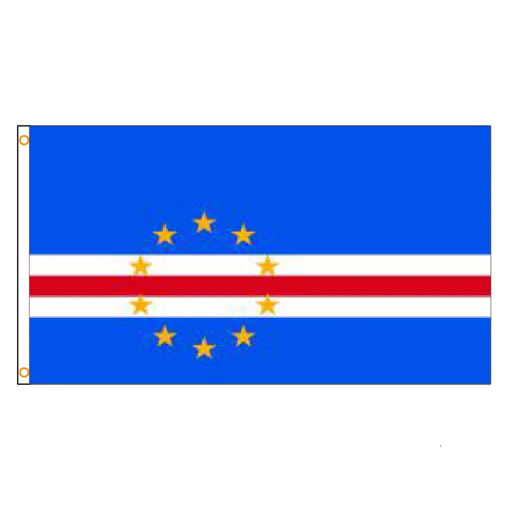 Bandera de Cabo Verde 150x90 cm desplegada al viento