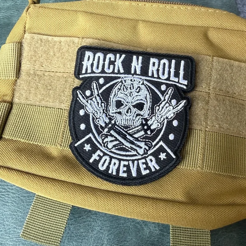 Parche táctico bordado calavera emblema velcro gancho y bucle - imagen 2