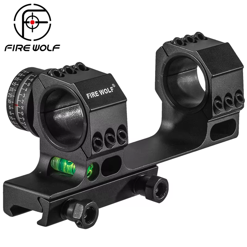 Fire Wolf montura táctica Picatinny con nivel burbuja – anillos aluminio 25-30mm